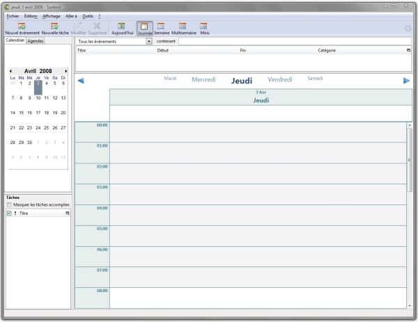 Gèrer son agenda et ses rendez vous avec Mozilla Sunbird