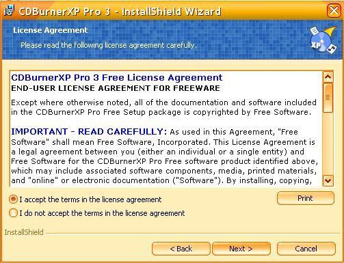 Termes de la licence CDBurner XP Pro 3