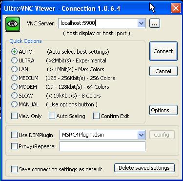 Connection Ultravnc sur localhost
